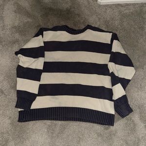 Brandy Melville Navy & Cream Striped Sweater